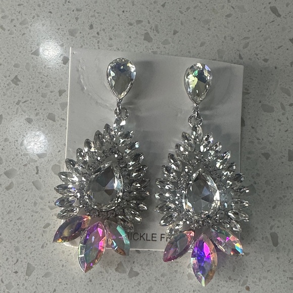 Jewelry - Crystal Teardrop Statement Earrings - Unbranded